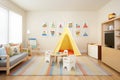 childrens playroom with nontoxic, biodegradable toys Royalty Free Stock Photo