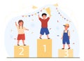 Childrens podium of winners Royalty Free Stock Photo