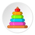 Childrens pyramid icon, cartoon style