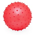 Childrens Round Silicone Inflatable Red Knobby Ball