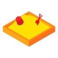 Childrens sandpit icon, cartoon style