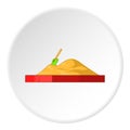 Childrens sandpit icon, cartoon style