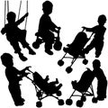 Childrens Silhouettes 02 Royalty Free Stock Photo