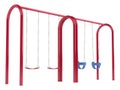 Childrens swings on tubular frame Royalty Free Stock Photo