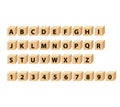 Childrens A to z and 0 to 9 numbers abc letter blocks. alphabet blocks.big letter ABC to Z. Royalty Free Stock Photo