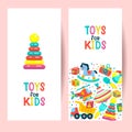 A set of childrens toys. Vector illustration Royalty Free Stock Photo