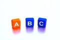 Childs ABC Learning Blocks.  alphabet blocks  on white background Royalty Free Stock Photo