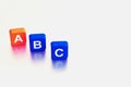 Childs ABC Learning Blocks.  alphabet blocks  on white background Royalty Free Stock Photo