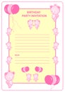 Childs birthday party invitation