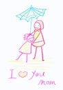 Childs crayon drawing of a Mother's Day card