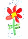 Childs Drawing of Flower