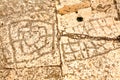 Childs game engraved in the stone at The synagogue at Capernaum, Galilee, Israel