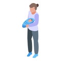 Childs mother syndrome down icon isometric vector. World child