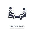 childs playing in playgrpound icon on white background. Simple element illustration from People concept