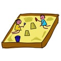 Childs playing in a sandpit