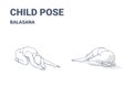 Childs Pose Exercise, Female Workout Outlined Guidance for Balasana Yoga Asana