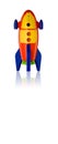 Childs toy rocket on white background Royalty Free Stock Photo