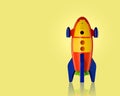 Childs toy rocket on white background Royalty Free Stock Photo