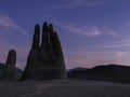 Chile atacama hand statue night