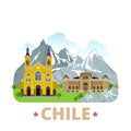 Chile country design template Flat cartoon style w