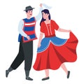 chile cueca dancers isolated Royalty Free Stock Photo