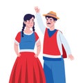 chile cueca dancers portrait Royalty Free Stock Photo