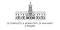 Chile, De Compostela, Monastery , Of San Martio Pinario travel landmark vector illustration