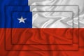 Chile flag on background texture. Three flags are superimposed on each other. The concept of design solutions. 3D-rendering