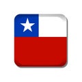 Chile flag button icon isolated on white background