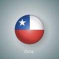 Chile flag icon circle 3d gradient isolated Royalty Free Stock Photo
