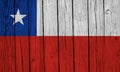 Chile Flag Over Wood Planks