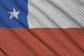 Chile flag printed on a polyester nylon sportswear mesh fabric w Royalty Free Stock Photo