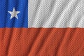 Chile flag printed on a polyester nylon sportswear mesh fabric w Royalty Free Stock Photo