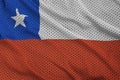 Chile flag printed on a polyester nylon sportswear mesh fabric w Royalty Free Stock Photo