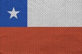 Chile flag printed on a polyester nylon sportswear mesh fabric w Royalty Free Stock Photo