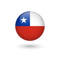 Chile flag round glossy