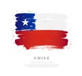 Chile flag. Brush strokes are drawn by hand. Independence Day
