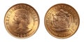 Chile gold coin 50 pesos 1966 Royalty Free Stock Photo