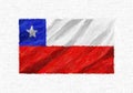 Chile hand painted waving national flag.
