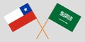 Chile and the Kingdom of Saudi Arabia. Chilean and the KSA flags