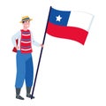 chile man with flag Royalty Free Stock Photo