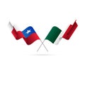 Chile and Mexico flags. Vector illustration.