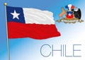 Chile national officla flag and coat of arms, Santiago de Chile