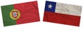 Chile and Portugal Flags Together Paper Texture Illustration