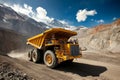 Chile& x27;s open-pit copper mine with a large dump truck. Royalty Free Stock Photo