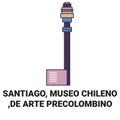 Chile, Santiago, Museo Chileno De Arte Precolombino travel landmark vector illustration