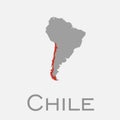 Chile and south american continent map Royalty Free Stock Photo
