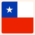 Chile square flag button, social media communication sign