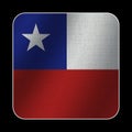 Chile Square Flag, Fabric Pattern Texture, Black Background, 3D Illustrations