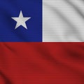 Chile Square Realistic Flag Fabric Texture Effect Illustration